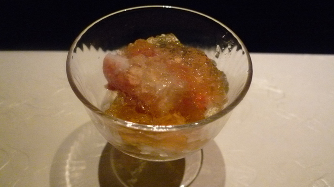 割烹 まつもと - 料理写真:☆蟹ちゃんの酢の物…ジュレでちゅるっと☆