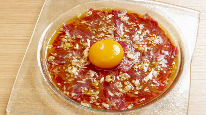 牛処 慶 - 料理写真:ハムユッケ～ネギ塩ダレ仕立て～