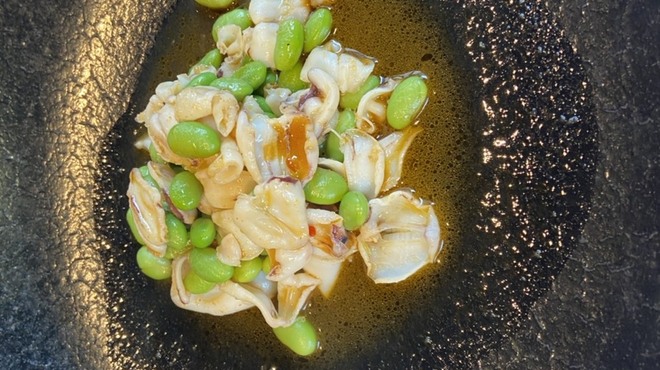 小野の離れ - 料理写真:ヤリイカと枝豆のペペロンチーノ風　税込638円