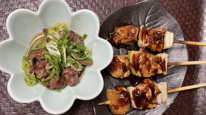 名古屋コーチン 一鳳  - 料理写真:イチオシ【一鳳焼き】とある日のおすすめメニュー【砂肝と九条ネギの香味和え】