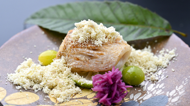 おく村 - 料理写真:のどぐろ（栗パウダー）
