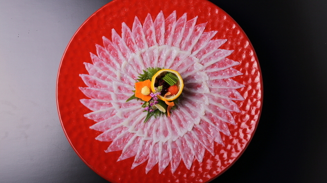 赤坂四季庵 よう悦 かに ふぐ - 料理写真:とらふぐ薄造り