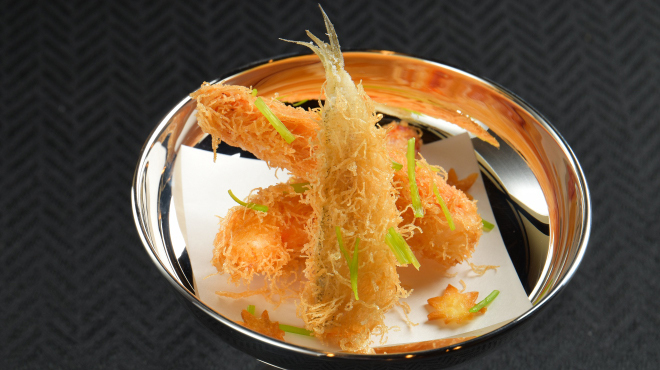 味菜 - 料理写真:（秋）車海老と鱚の芝揚げ