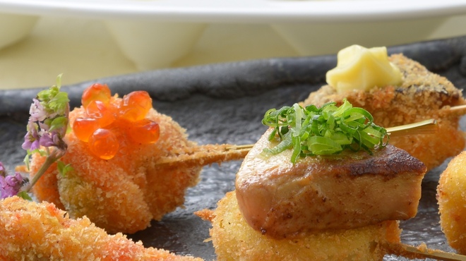 神戸串あげ SAKU - 料理写真:いくらやフォアグラも串あげのおいしさをより一層引き立てます