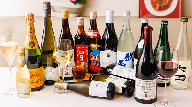 CHEF'S - ドリンク写真:ドリンク（ワイン、紹興酒、日本酒、米焼酎、スパークリングワイン）