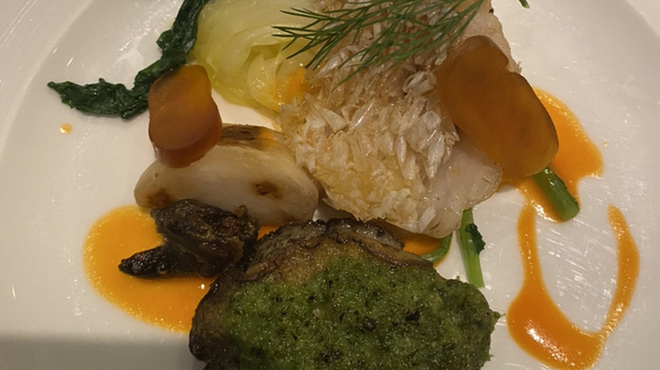 ビストロプティパリ - 料理写真:鯛　鮑　カラスミ
