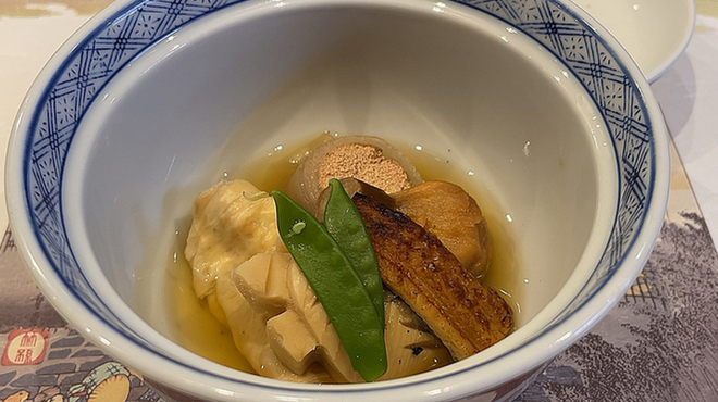 祇園 みずおか - 料理写真:穴子､小蕪の鱈の子射込み､慈姑に湯葉巻の炊合せ