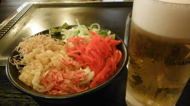 Asakusa Monja Teppan Daikichi - 料理写真:大吉もんじゃ　450円　　生ビール　430円