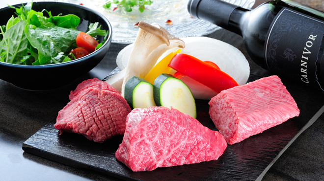 神戸牛ステーキ&カフェ ノーブルウルス - 料理写真:コース タンと赤身とリブステーキ6500円コース