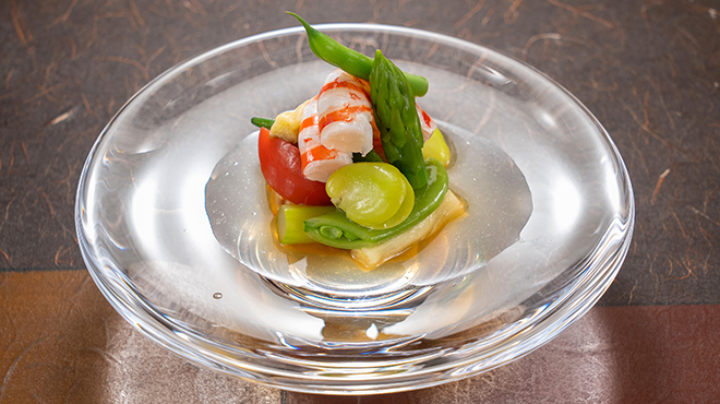 光円 - 料理写真:先付　車エビ夏野菜