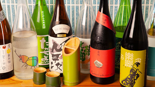 銀座道しるべ - ドリンク写真:日本酒はレギュラー6種プラス季節原点のものを