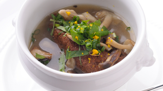 Maruyama - 料理写真:和テイストの『スッポンのスープ　スッポンのガンモを浮かべて』