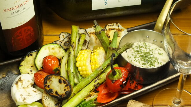 うまいもん焼 参 - 料理写真:炭焼き野菜たっぷりのバーニャカウダ
