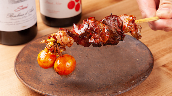 プロヴァンサル3rd - メイン写真:鶏の白レバの炭火焼き、きんかん添え