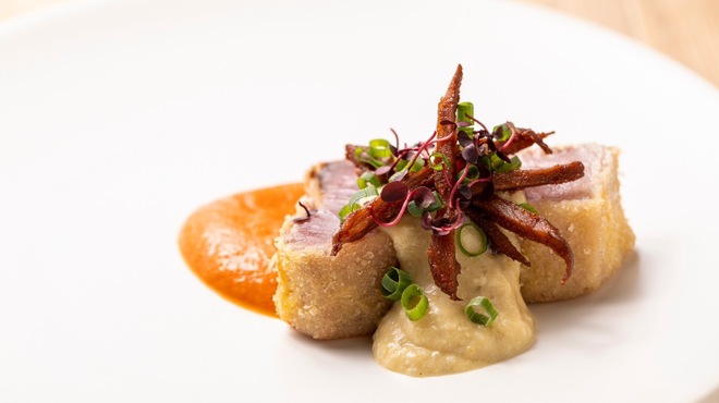 Osteria Da Boo. - 料理写真:寒鰤のレアカツとタルタルソース