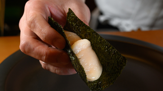 寿司割烹やまちょう - 料理写真:ホタテの磯辺