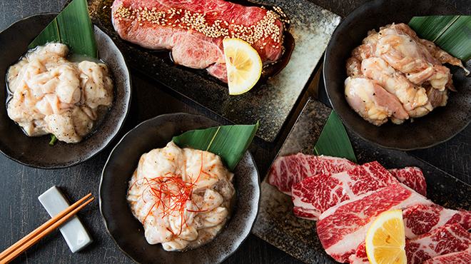 居酒屋 勇旬 いか太郎 - メイン写真:牛カルビ焼、牛ロース、塩ホルモン