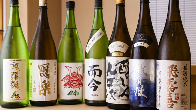 寿司福島 - ドリンク写真:日本酒集合