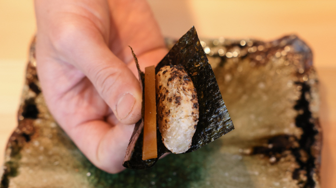 料理屋もり尋 - 料理写真:カラスミ玄米もち