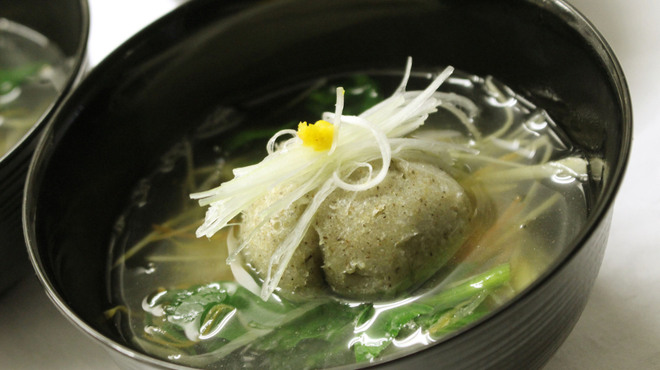 あまの川 - 料理写真:そばがき入りの沢煮椀