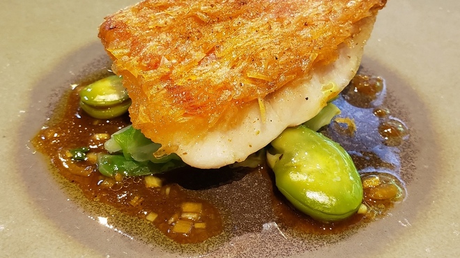 圓 - 料理写真:稲取産 金目鯛の鱗焼き　エピス風味