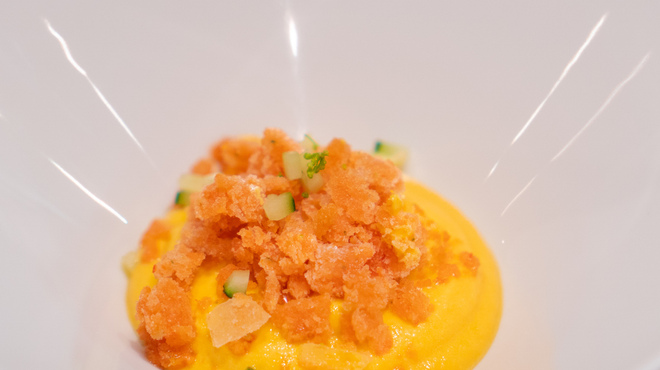 キノシタ - 料理写真:人参のムース ガスパチョのグラニテ
