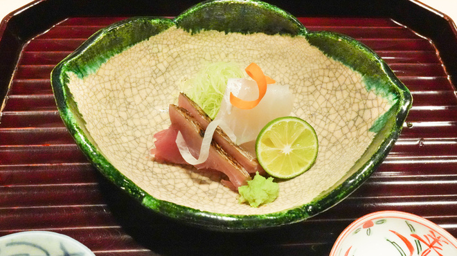 多仁本 - 料理写真:京都のメイチダイ、気仙沼のカツオ
