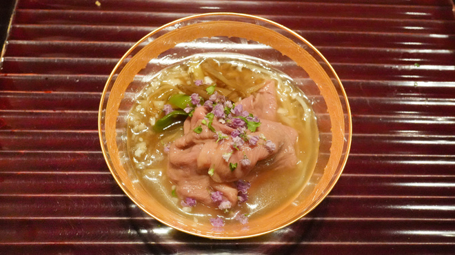 多仁本 - 料理写真: 山形牛火を通して ポン酢がけ(山)
