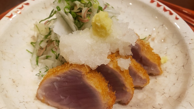松月 - 料理写真:鰹の揚げたたき 大根おろし　葱　ポン酢