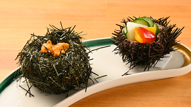 庵狐 - メイン写真:雲丹おにぎり