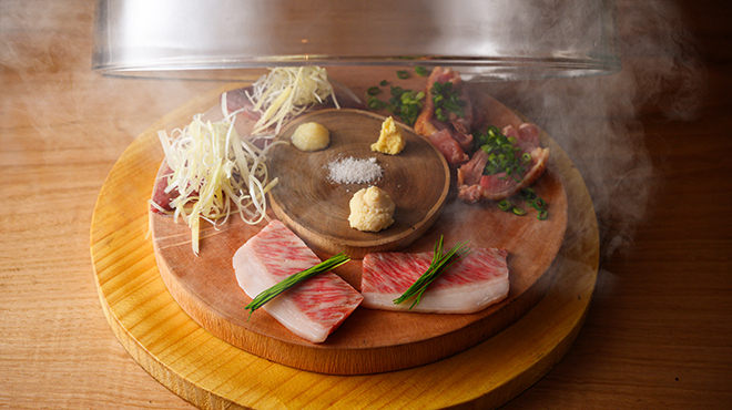 お猪口 - メイン写真:スモークカルパッチョ