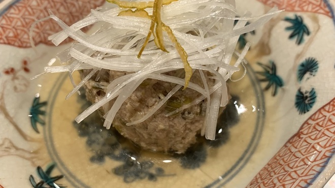 鮨かしわ - 料理写真:国鳥「キジ」と栃木固有の「宮葱」のつみれ