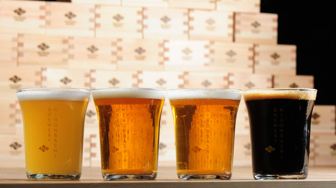 ニホンバシブルワリー - メイン写真:クラフトビール集合（コップ）