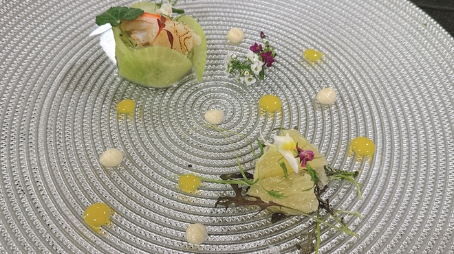 イタリア料亭 伊和桜 - 料理写真:北海道帆立貝柱とズワイガニのタルターレ 根セロリと金柑のソース