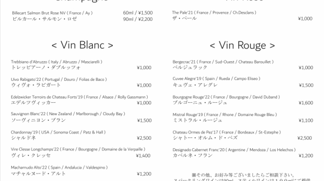 BISTRO CAVA CAVA - ドリンク写真:グラスワイン2025.4.10現在
