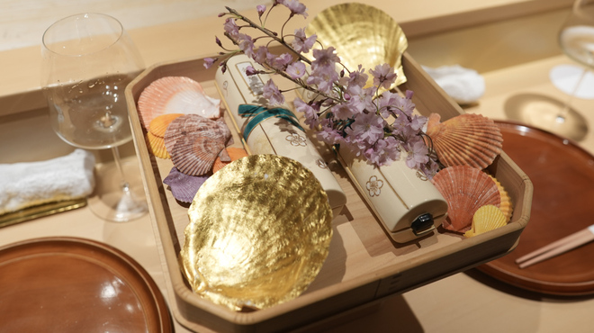 銀座 しのはら - 料理写真:うに、トラフグの煮こごり、キャビア（追加）