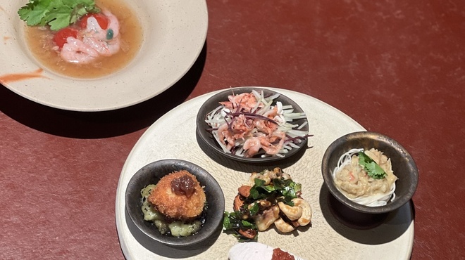 MOT - 料理写真:前菜盛り合わせ、スープ、季節の一品