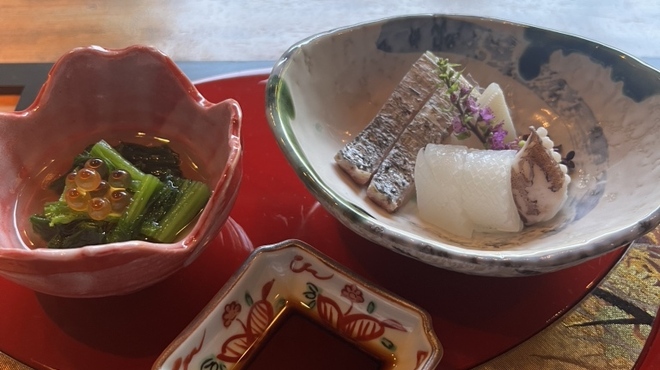 日本料理 京都 華暦 - 料理写真:前菜　太刀魚、イカ