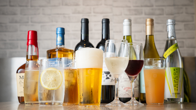 音羽創作バル 1715 - ドリンク写真:ビール、ハイボール、赤白ワインお好みで