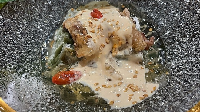 御所南 かまた - 料理写真:鯉の天ぷらと蓬豆富