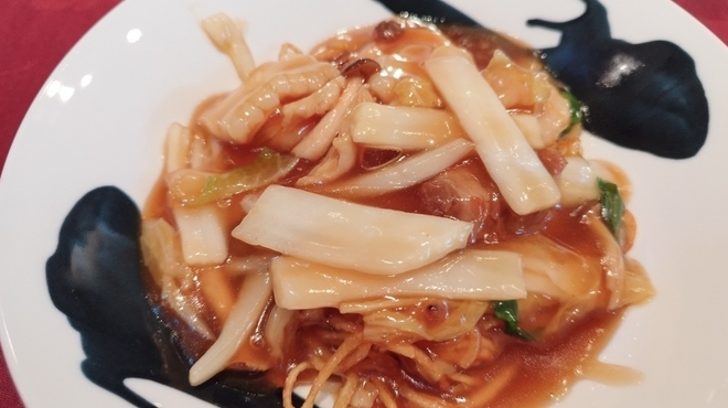 翠陽 - 料理写真:五目あんかけ焼きそば(ハーフ)。ハーフで1〜2人前ってメニューに書いてあったけど、まぁ、普通のハーフサイズかな。普通に食べたい人はフルサイズをお勧めします