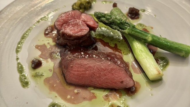 UNE IMMERSION - 料理写真:キョン(モモ肉と肩ロース) キャラブキ、エゴマの葉、行者ニンニク、セリ酢漬け