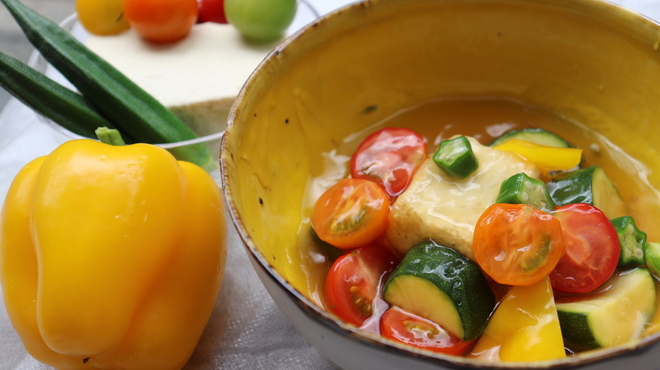 割烹峰屋 - 料理写真:夏野菜たっぷり『揚げだし豆腐の夏野菜餡かけ』