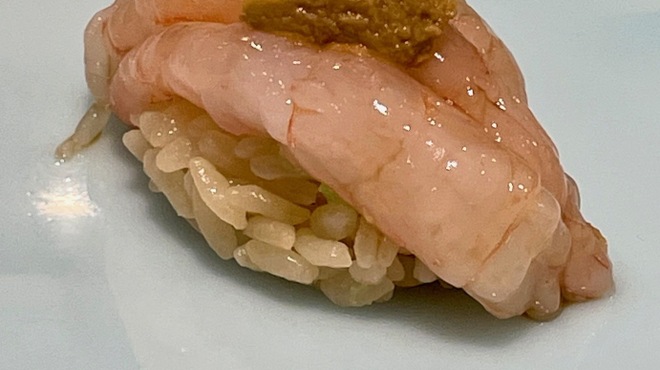 江戸前鮨 ぬけさく - 料理写真:甘えび ミソのってます