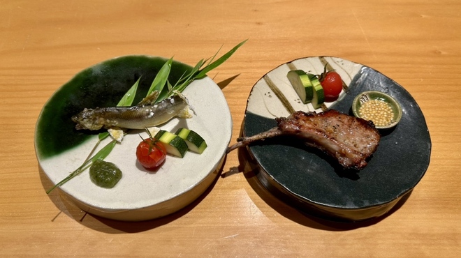 華丸吉日 - 料理写真:鮎の塩焼き　ラムチョップ