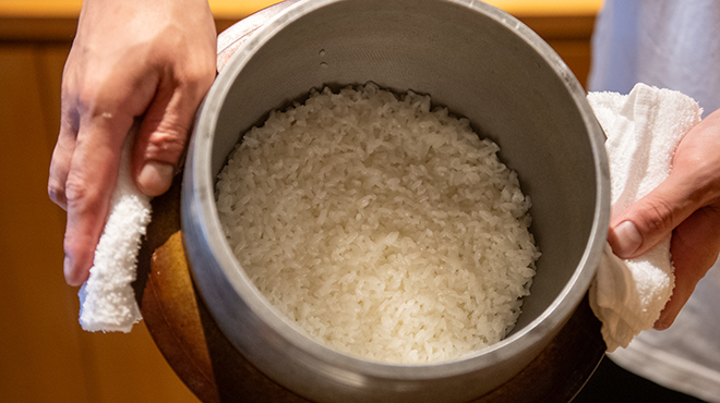 一座建立 - 料理写真:山都町コシヒカリの白米(たきたて)