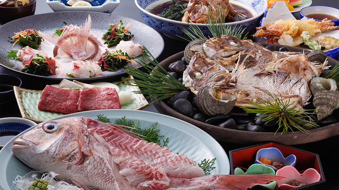 うめ丸旅館 - 料理写真:鯛フルコースに淡路牛溶岩焼き付きコースイメージ\11,000(税込)/1人