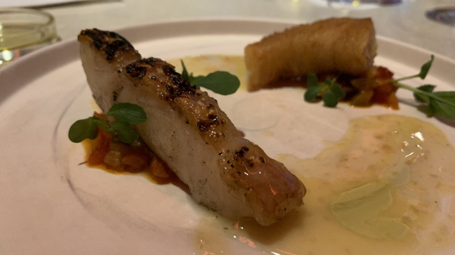 GINZA ONO Gratia -Smoke Dining- - 料理写真:キンキの薪焼きとジャガイモ包み焼き ブールブランソース　山椒オイルの香り ラタトゥユ添え