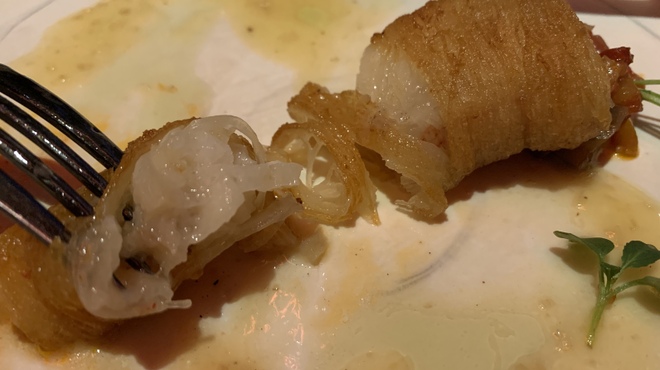 GINZA ONO Gratia -Smoke Dining- - 料理写真:キンキの薪焼きとジャガイモ包み焼き ブールブランソース　山椒オイルの香り ラタトゥユ添え