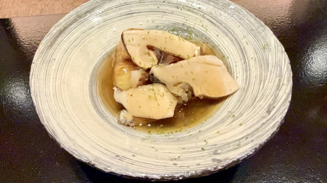 野口 - 料理写真:鮑、松茸、焼き茄子